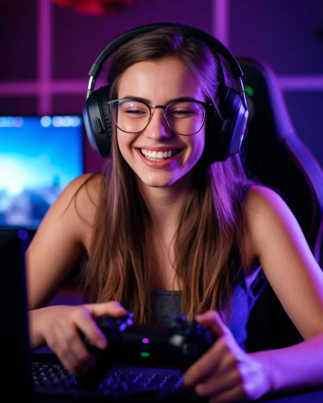 Colourful players relaxing with social games